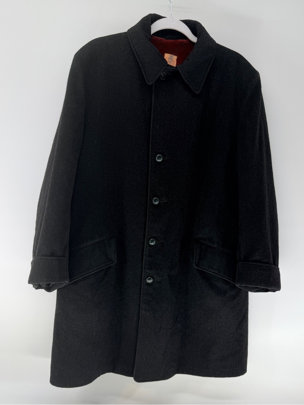 Vintage F.R. Tripler Charcoal Wool Mohair Loden Coat Dark Academia Heritage Prep
